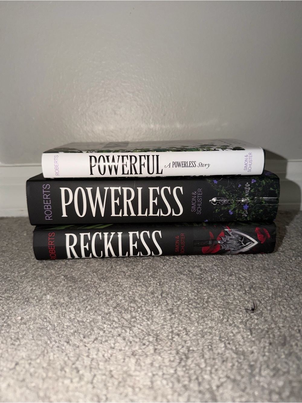 Set of 3 Hardcover Books - Powerless, Powerful, Reckless by Lauren Roberts